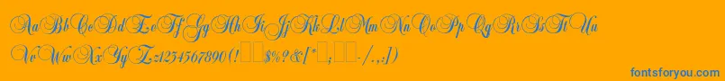 Fonte Balmoralplain – fontes azuis em um fundo laranja