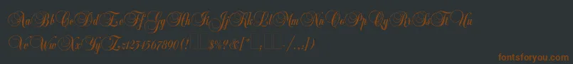 Balmoralplain-Schriftart – Braune Schriften auf schwarzem Hintergrund