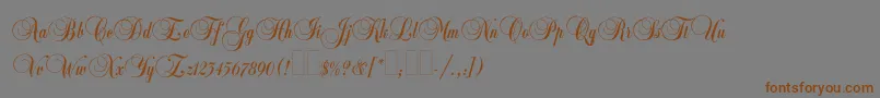 Balmoralplain-Schriftart – Braune Schriften auf grauem Hintergrund
