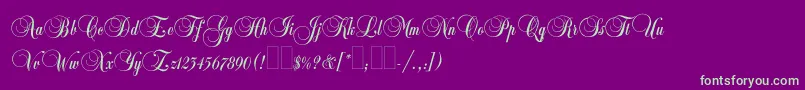 Balmoralplain Font – Green Fonts on Purple Background