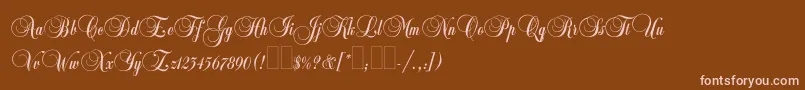 Шрифт Balmoralplain – розовые шрифты на коричневом фоне