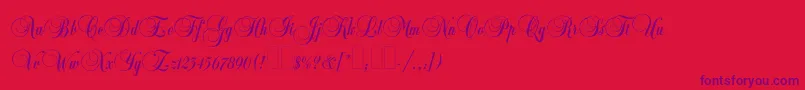 Шрифт Balmoralplain – фиолетовые шрифты на красном фоне