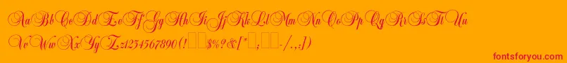 Balmoralplain-fontti – punaiset fontit oranssilla taustalla