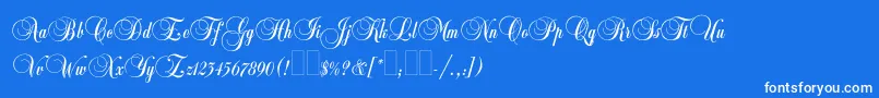 Шрифт Balmoralplain – белые шрифты на синем фоне