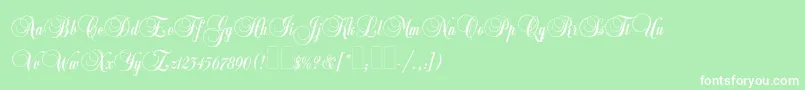 Шрифт Balmoralplain – белые шрифты на зелёном фоне