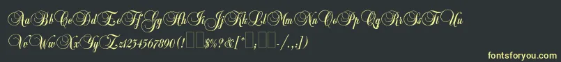 フォントBalmoralplain – 黒い背景に黄色の文字