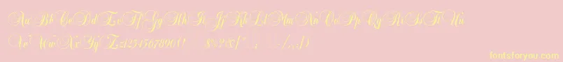 Шрифт Balmoralplain – жёлтые шрифты на розовом фоне
