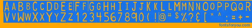 fuente DjbStickyTapeLabels – Fuentes Azules Sobre Fondo Naranja