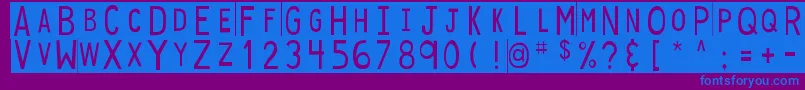 DjbStickyTapeLabels Font – Blue Fonts on Purple Background