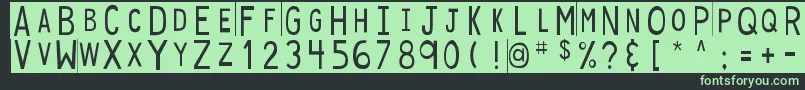 フォントDjbStickyTapeLabels – 黒い背景に緑の文字