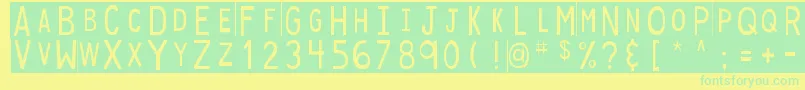 Подробнее о шрифте DjbStickyTapeLabels Шрифт DjbStickyTapeLabels – зелёные шрифты на жёлтом фоне