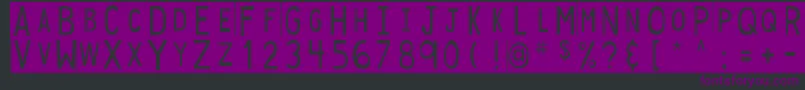 DjbStickyTapeLabels-Schriftart – Violette Schriften auf schwarzem Hintergrund