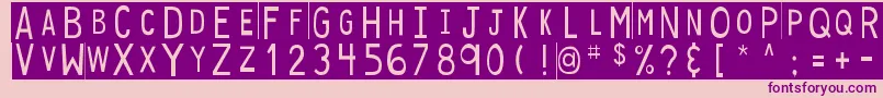 DjbStickyTapeLabels Font – Purple Fonts on Pink Background