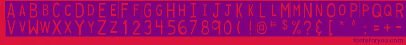 DjbStickyTapeLabels Font – Purple Fonts on Red Background