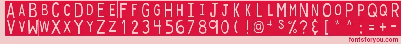 fuente DjbStickyTapeLabels – Fuentes Rojas Sobre Fondo Rosa