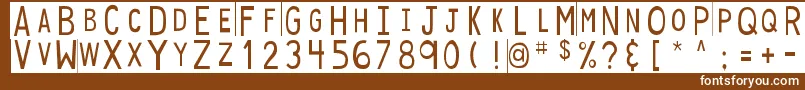 DjbStickyTapeLabels Font – White Fonts on Brown Background