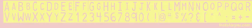 DjbStickyTapeLabels Font – Yellow Fonts on Pink Background