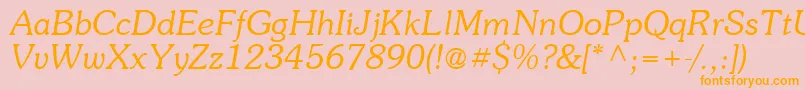 Suevermeer4Lightitalicsh Font – Orange Fonts on Pink Background
