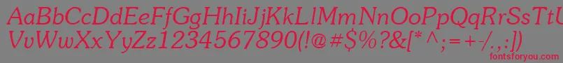 Suevermeer4Lightitalicsh Font – Red Fonts on Gray Background