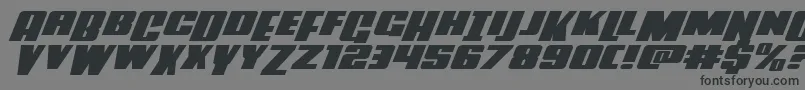 Powerlordxtraexpandital-Schriftart – Schwarze Schriften auf grauem Hintergrund
