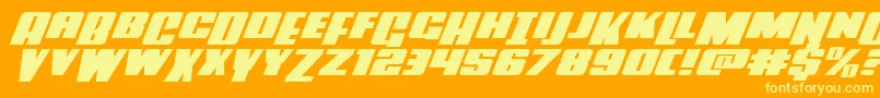 Powerlordxtraexpandital Font – Yellow Fonts on Orange Background