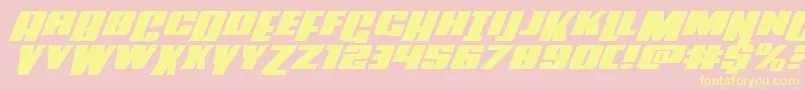 Police Powerlordxtraexpandital – polices jaunes sur fond rose