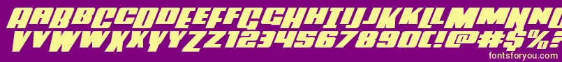 Powerlordxtraexpandital Font – Yellow Fonts on Purple Background