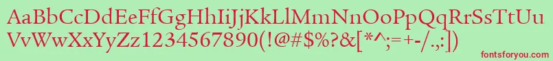 LegacySerifItcTtBook Font – Red Fonts on Green Background