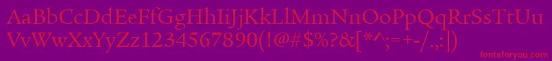 LegacySerifItcTtBook Font – Red Fonts on Purple Background