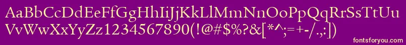 Шрифт LegacySerifItcTtBook – жёлтые шрифты на фиолетовом фоне