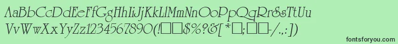 ReverenceLihgtItalic Font – Black Fonts on Green Background