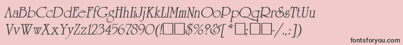 フォントReverenceLihgtItalic – ピンクの背景に黒い文字