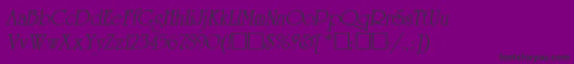 Fonte ReverenceLihgtItalic – fontes pretas em um fundo violeta