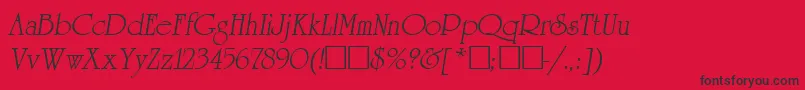 ReverenceLihgtItalic Font – Black Fonts on Red Background