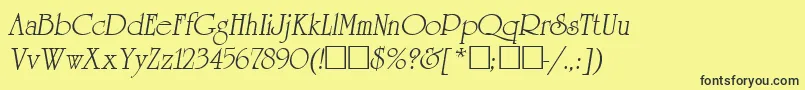 ReverenceLihgtItalic Font – Black Fonts on Yellow Background