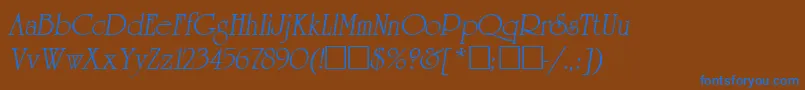 フォントReverenceLihgtItalic – 茶色の背景に青い文字