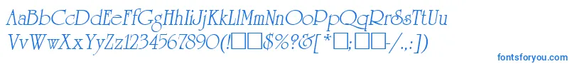ReverenceLihgtItalic Font – Blue Fonts on White Background