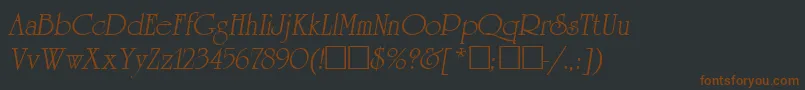 ReverenceLihgtItalic Font – Brown Fonts on Black Background