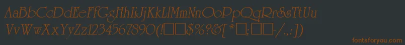 Шрифт ReverenceLihgtItalic – коричневые шрифты на чёрном фоне
