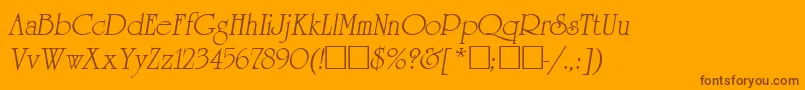 ReverenceLihgtItalic Font – Brown Fonts on Orange Background