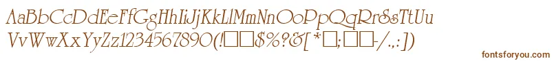 ReverenceLihgtItalic Font – Brown Fonts on White Background