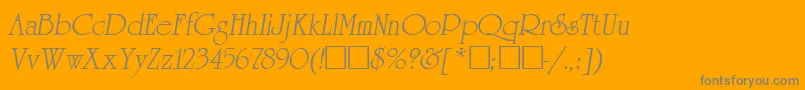 フォントReverenceLihgtItalic – オレンジの背景に灰色の文字