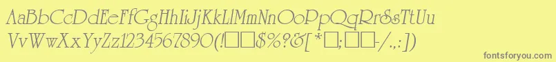 フォントReverenceLihgtItalic – 黄色の背景に灰色の文字
