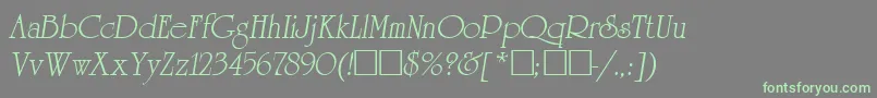 ReverenceLihgtItalic-fontti – vihreät fontit harmaalla taustalla