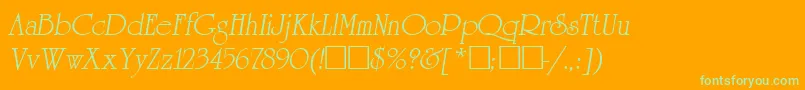 ReverenceLihgtItalic Font – Green Fonts on Orange Background