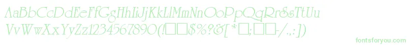 ReverenceLihgtItalic-fontti – vihreät fontit valkoisella taustalla