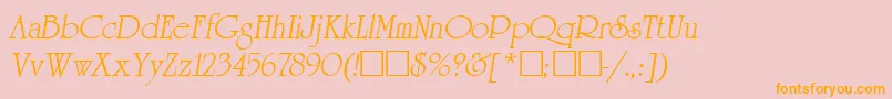 ReverenceLihgtItalic Font – Orange Fonts on Pink Background