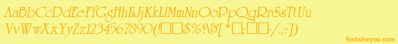 ReverenceLihgtItalic Font – Orange Fonts on Yellow Background