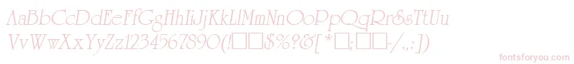 フォントReverenceLihgtItalic – 白い背景にピンクのフォント