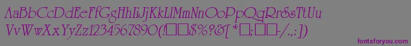 ReverenceLihgtItalic Font – Purple Fonts on Gray Background